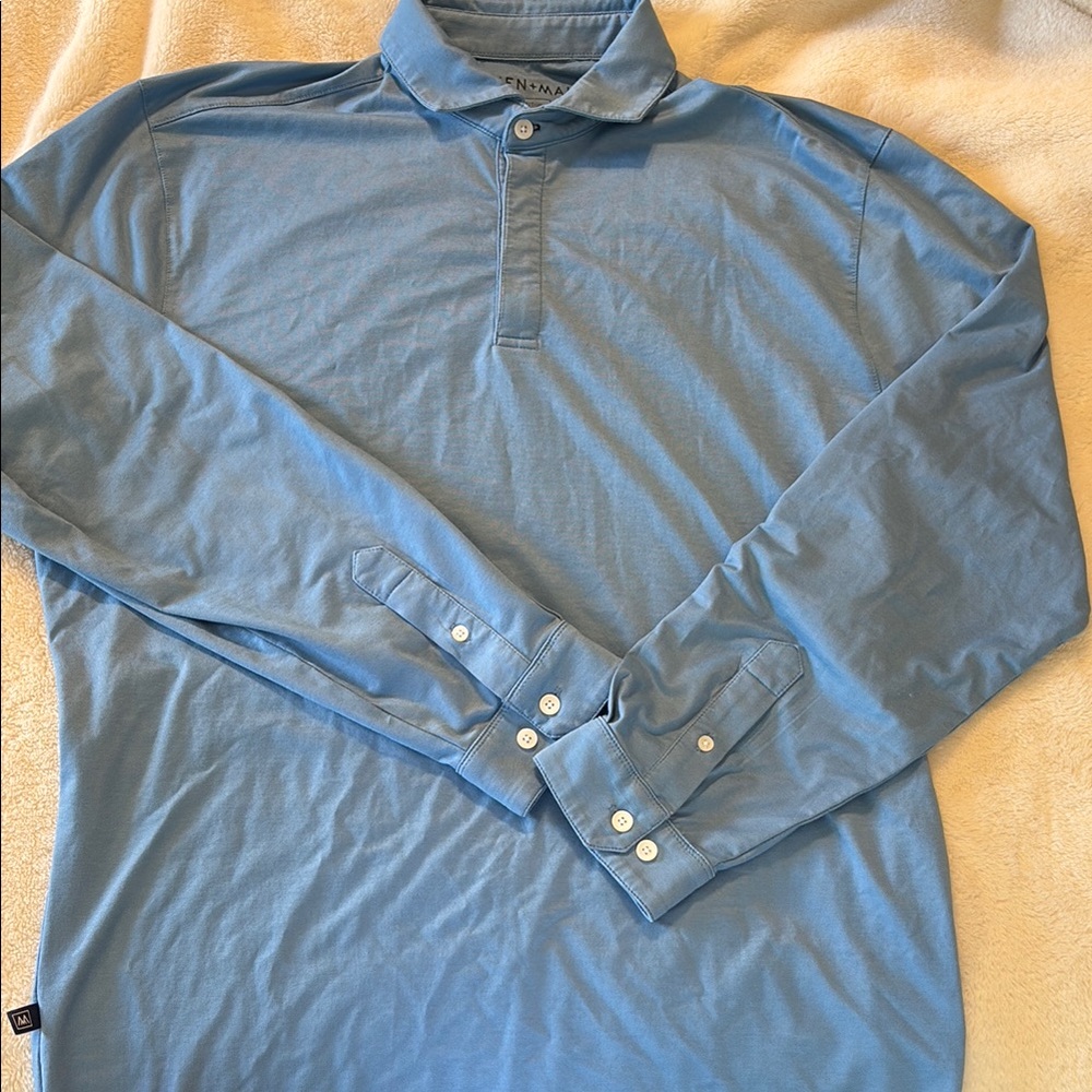 Mizzen+Main Blue Polo Shirt with Classic Style